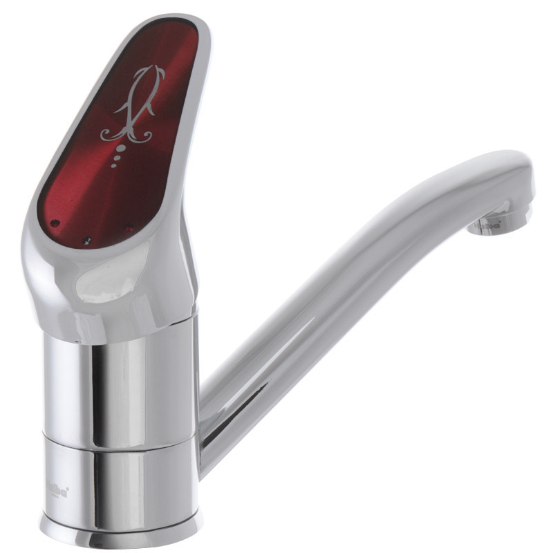 Змішувач для умивальника Haiba Magic 004 з червоною ручкою (вилив 15 см) (HB0690) Київ - фото 4