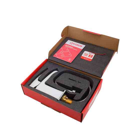 Смеситель для умывальника Koer KB-14007-04 водопад хром-белый KR5155 Харьков