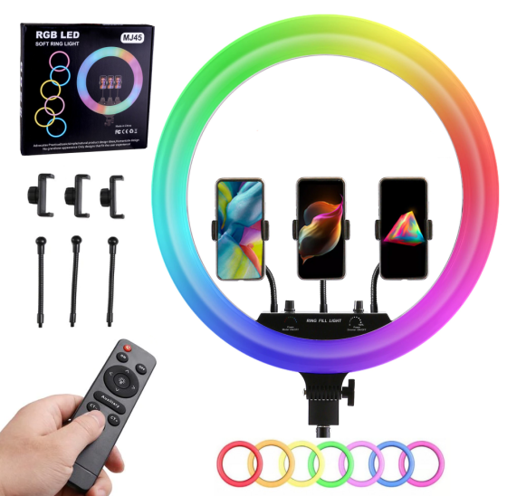 Кольцевая лампа RGB 45 см,от сети,пульт,MJ45 SBR Киев