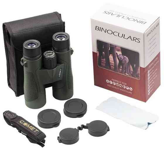 Бінокль тактичний водостійкий для полювання і риболовлі туризму Comet W13 (10x42A) waterproof зелений в чохлі Київ