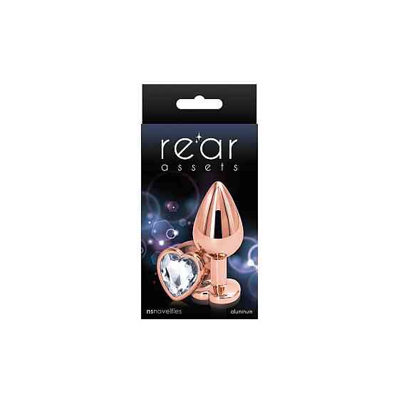 Анальная пробка NS Novelties Rear Assets - Rose Gold Heart - Medium - Clear Sex Aura Киев