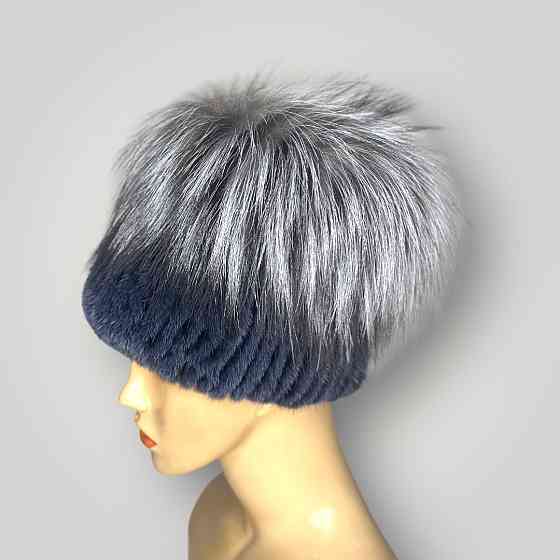 Шапка меховая женская Джессика Синий Харьков