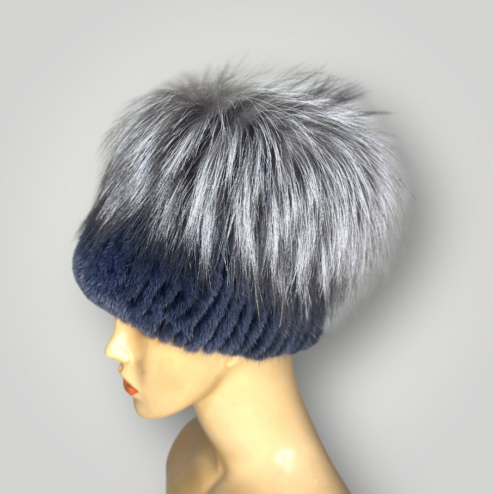 Шапка хутряна жіноча Джессіка Синій Харків - фото 2