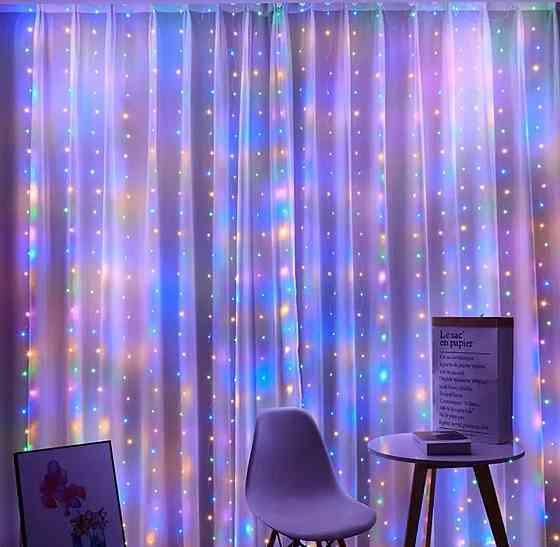 Світлова завіса Led Dew Festoon Dew Niki від USB 8 режимів з пультом дистанційного керування 200 Ice 2x2m Multicolor Київ