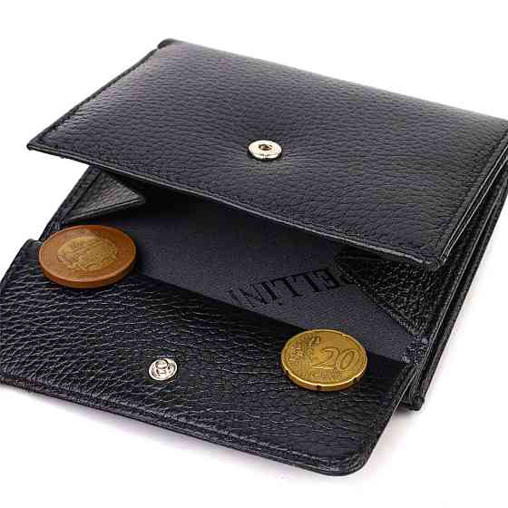 Гаманець для жінок середнього розміру з натуральної шкіри CANPELLINI 21817 Чорний Київ