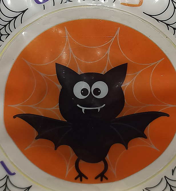 Наклейка для Хэллоуина Летучая мышь 8 см оранжево-черный Киев - изображение 2