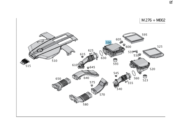 Mercedes-Benz  A2760904001 Корпус повітряного фільтра двигуна праворуч C-Class W205 GLC X253 E-class W213 E-class Coupe C238 E-class W212 SLK/SLC R172 Одеса