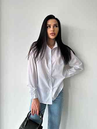 Жіноча базова біла сорочка з бавовни 46/48 Одеса