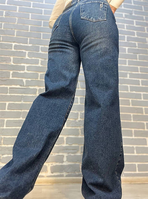 Джинсы женские Twin 1341 палаццо ровные от бедра стрейч отрезной низ, синий, 36, 36, 76 см, 100 см Киев - изображение 5