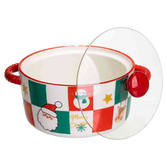 Yiwu Супниця порцелянова Christmas новорічна 800 (мл) з кришкою Yiwu FM-CS-9C Коломия