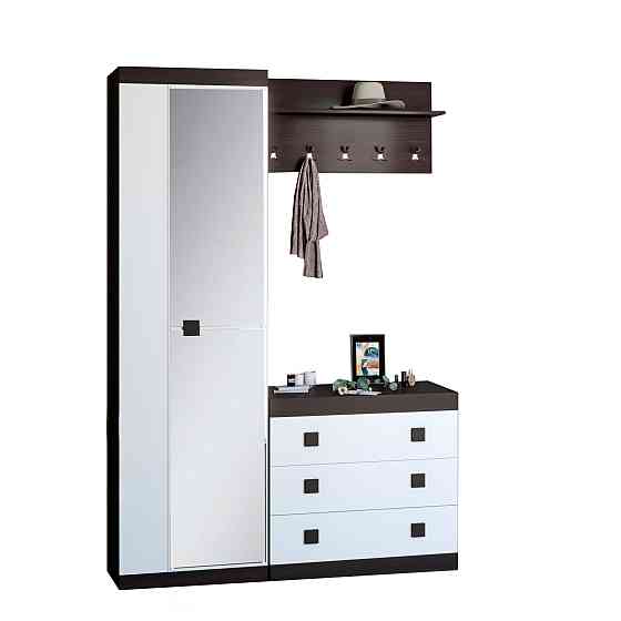 Прихожая Эверест Соната 4 (модульная - 3 элемента) венге темный + белый (DTM-2530) Львов