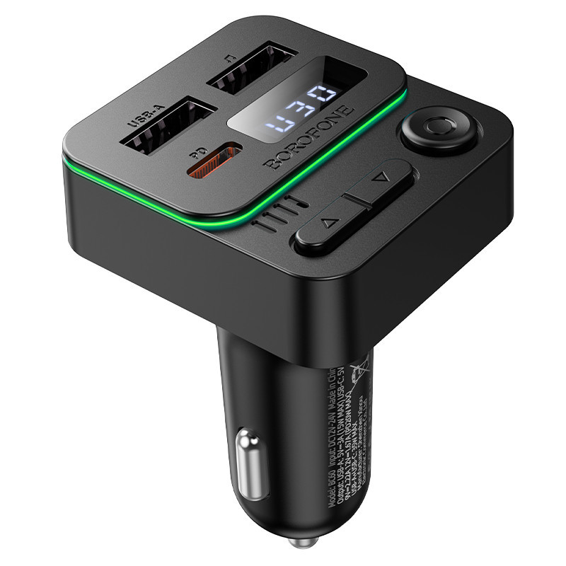 АЗП з FM-модулятором BOROFONE BC60 Hero 35W(1A1C) car BT FM transmitter Black Одеса - фото 4