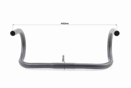 Кермо ROAD 26,0x440мм, алюмінієве, чорне CM-11 Киев