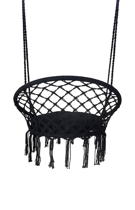 Подвесное кресло качалка качеля JUST GARDEN RIO-01 + подушка качели для террасы Черный Киев - изображение 3