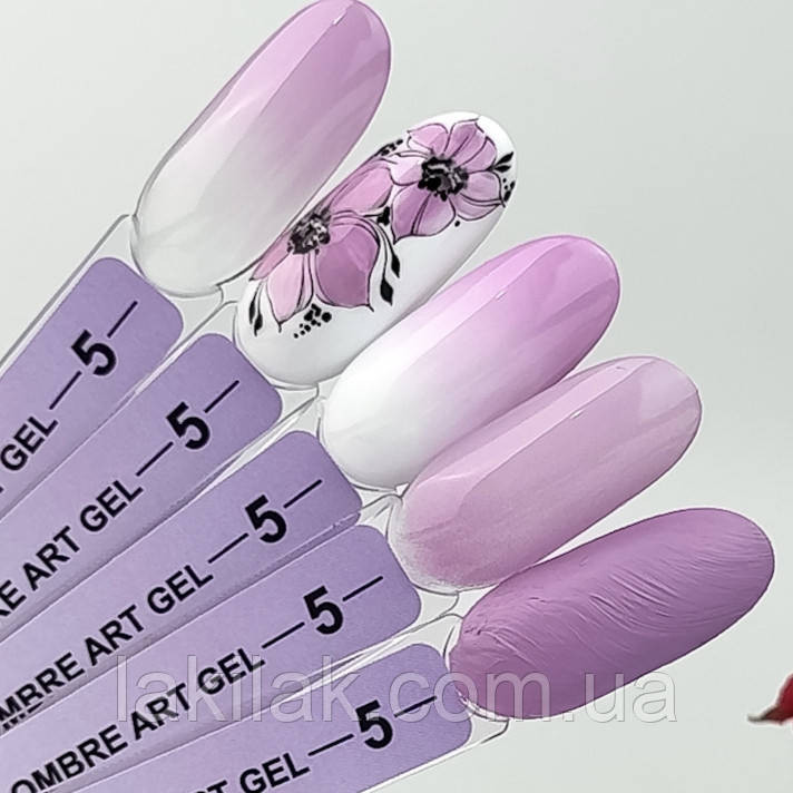 Гель-фарба для омбре Crooz Art gel ombre № 05 (світлий рожево-ліловий) 3мл Херсон - фото 1