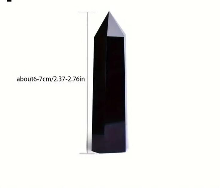 Черный Обсидиан, столбик из натурального камня, кристалл Черный Обсидиан. высота 6-7 см. Киев - изображение 5