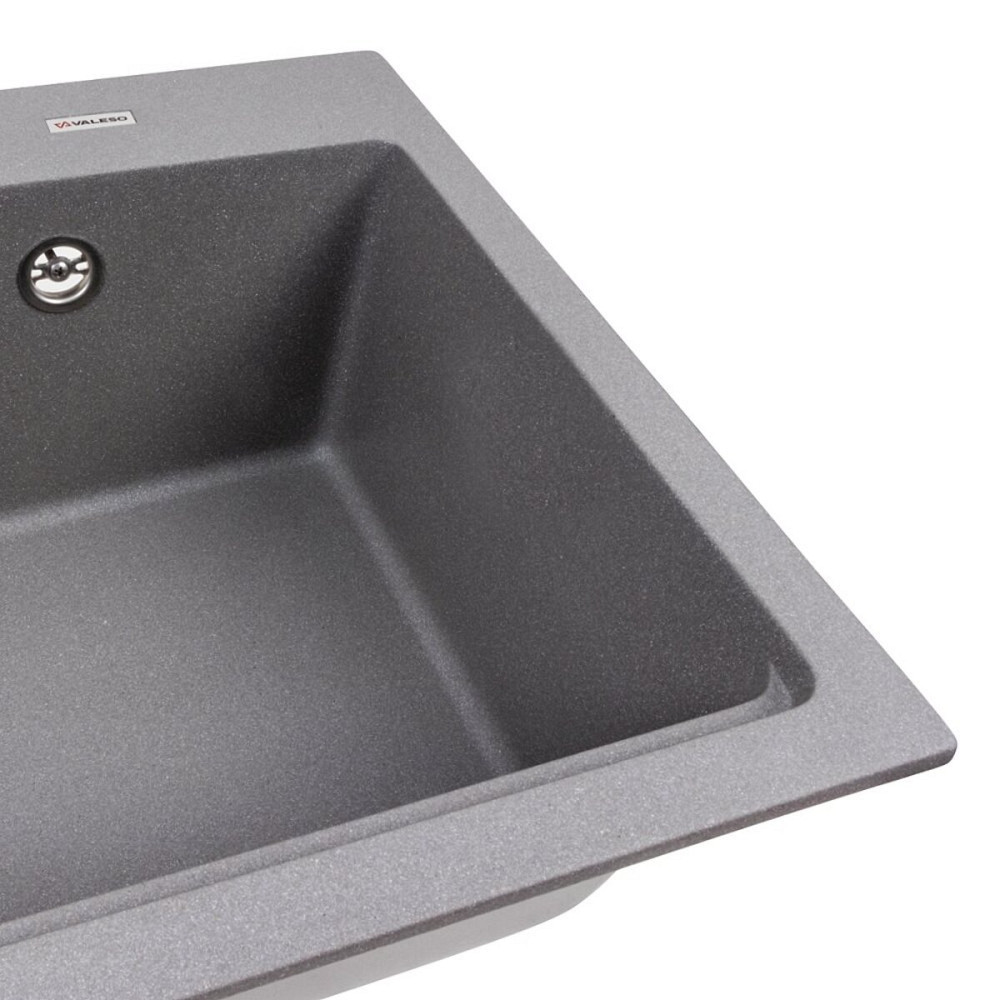 VALESO Гранітна мийка для кухні VALESO NIKA 7545 матова Сірий мусон Київ - фото 4