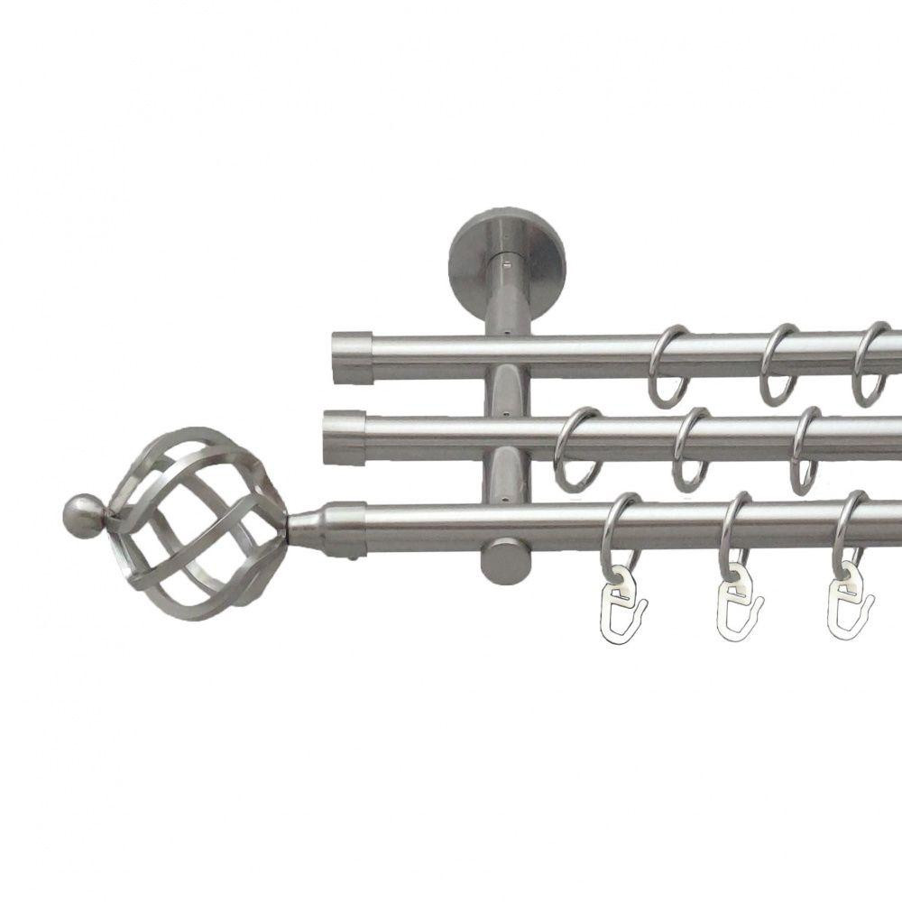 Карниз Orvit Ажур металевий трирядний циліндр (20 см) гладка труба кільце металеве Нержавіюча Сталь 16\16\16 мм 160 см (5503347) Львів - фото 1