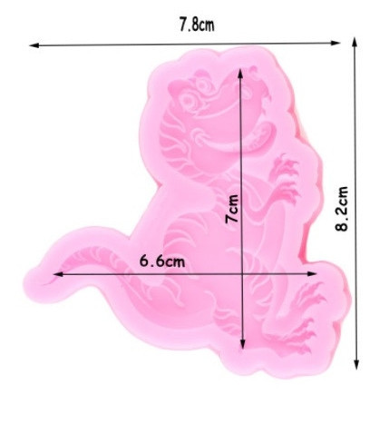 Молд силиконовый Динозавр 78 на 82 мм розовый Киев - изображение 2