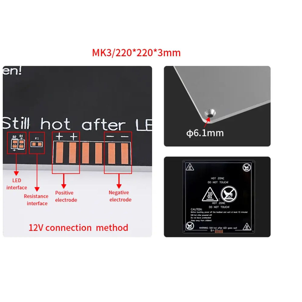 Платформа KINGROON з підігрівом для 3d принтера MK3 220x220x3 мм Київ - фото 3