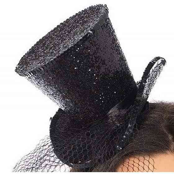Мини-цилиндр женский Mini Glitter Top Hat от Leg Avenue Sex Aura Киев