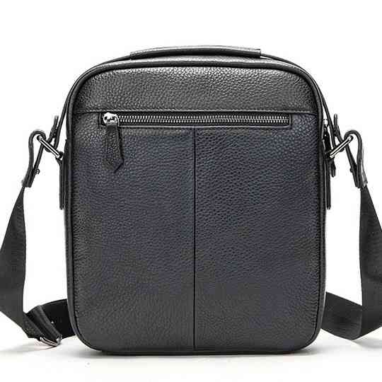 Шкіряна чоловіча сумка через плече чорна Tiding Bag MN-284334 Кам'янське
