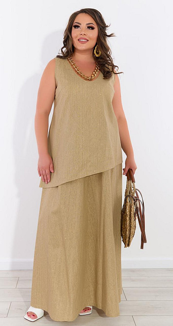 Лляний костюм великого розміру (48) Київ - фото 3