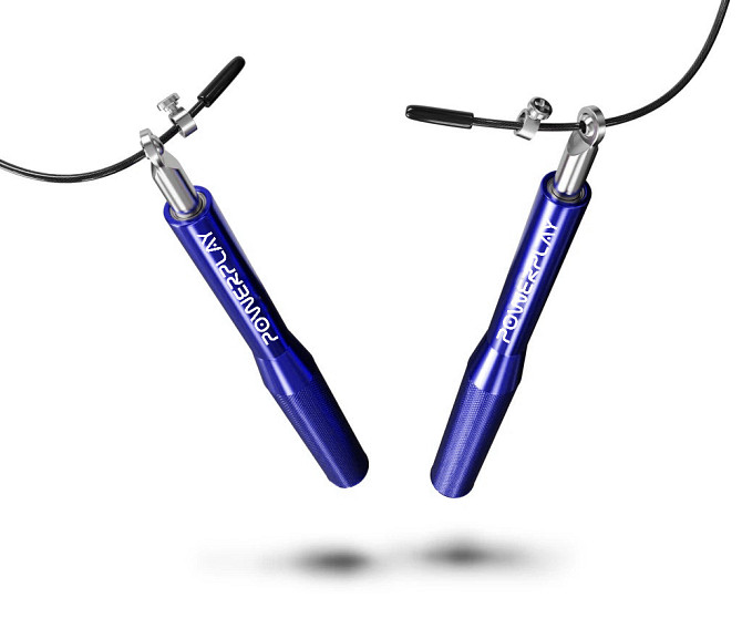 Скакалка швидкісна на підшипниках алюмінієва PowerPlay 4207 Elite Jump Rope Синя (3m.) Кам'янське - фото 3