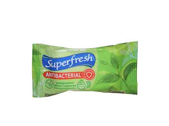 Серветки вологі Антибактеріальні 15 шт ТМ SUPER FRESH Київ