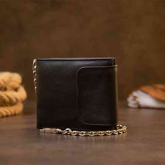 Портмоне унисекс с цепочкой Vintage 20424 Черное Киев