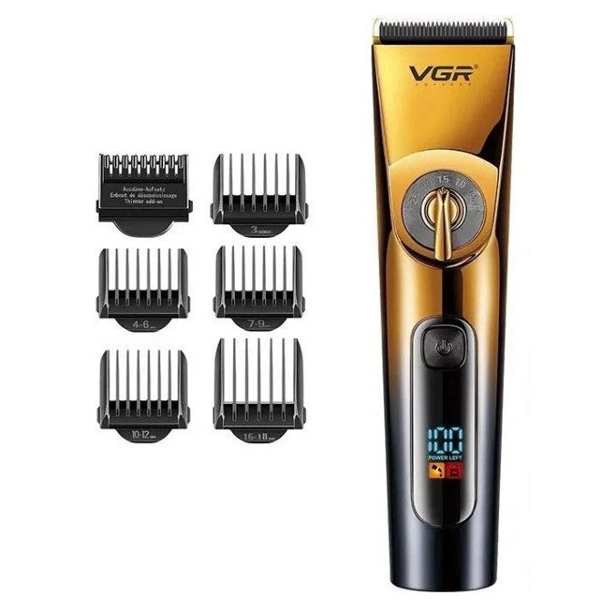 Профессиональная машинка для стрижки волос VGR V-663 с насадками Винница - изображение 2