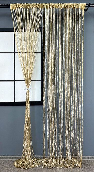 Шторы-нити Rovi Premium с люрексом Золотистый 300х300см 1 шт (61-113) Киев - изображение 3