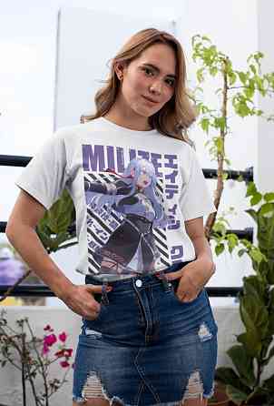 Футболка для хлопчика з аніме принтом Владілена Мілізе Ессентіал Хеавй оверсайз (зріст від 165 до 180) Чорний AnimeJ0097m Дніпро