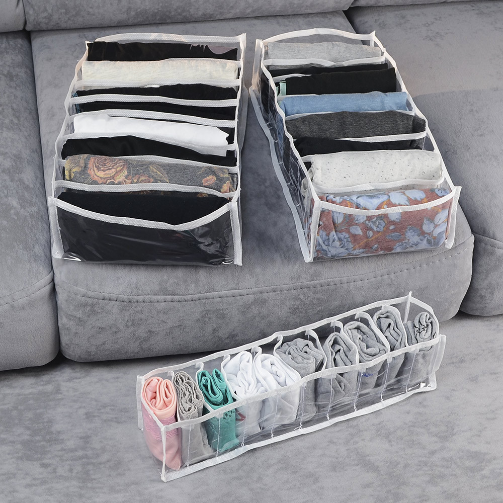 Набор прозрачных органайзеров для нижнего белья 3 шт pvh-3w-white (Белый) Сумы - изображение 1