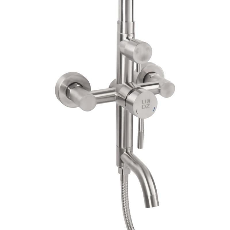 Душевая система универсальная Lidz Aria 1030 Nickel на три потребителя (с изливом) из нержавеющей стали Харьков - изображение 3