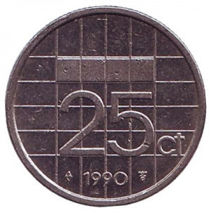 Монета 25 центов. 1990 год, Нидерланды. Полтава - изображение 1