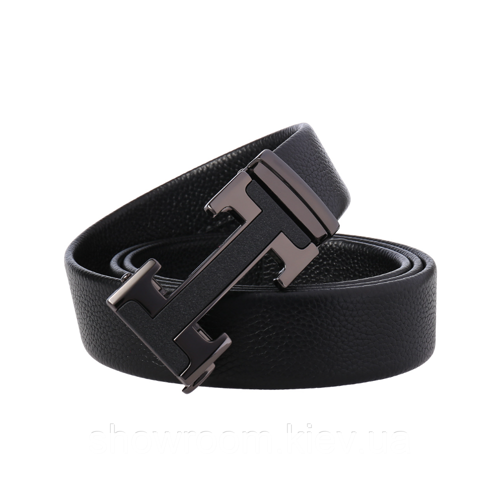 Чоловічий шкіряний ремінь з автоматичною пряжкою Leather Collection (7815) Київ - фото 3