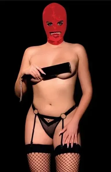 Латексная маска на голову Oh My G Lingerie с вырезами для глаз и рта, красная, OS Sex Aura Киев - изображение 3