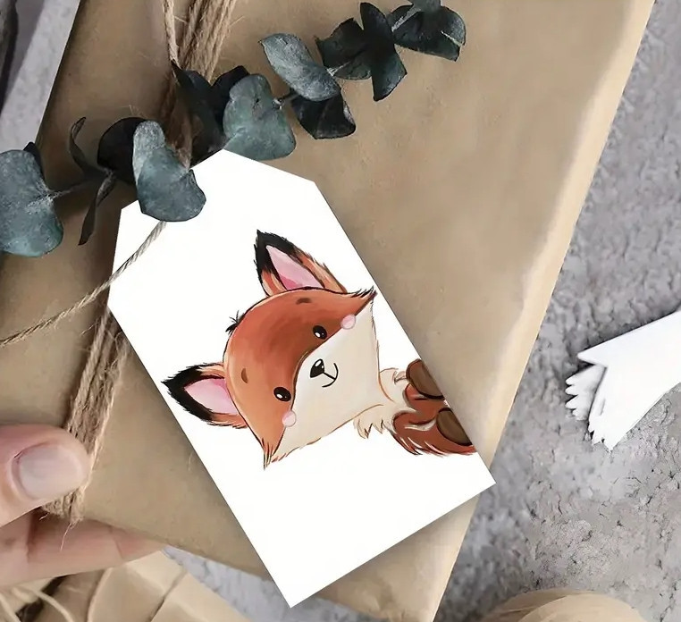 Подарочные бирки «Лисичка» 10 шт, 9×5 см + джутовый шнур 5 м Киев - изображение 4