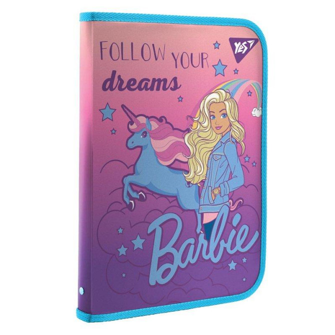 Папка факультативна "Yes" пласт 491912 блискавка FC "Barbie" з внутр. кишенею, шт Київ - фото 1
