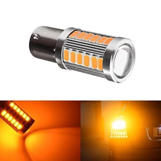 LED лампа 1156 BA15S P21W для авто, 33 SMD 5630, жовте світло, габарити, стопи, поворотники Київ