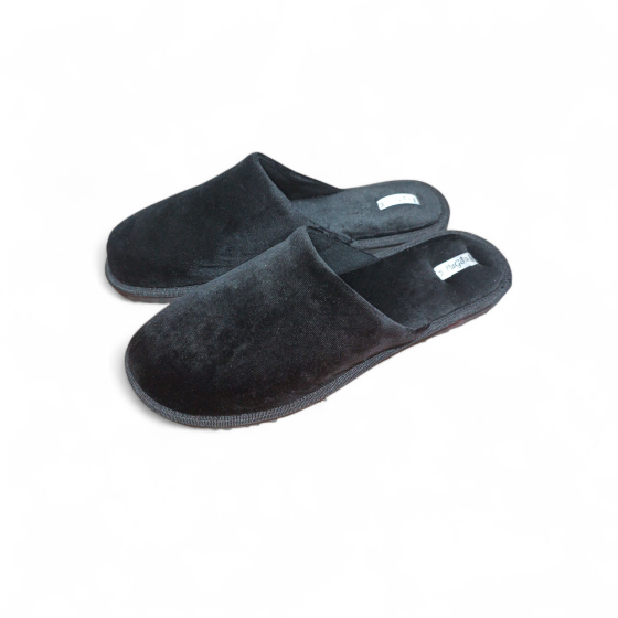 Хатні капці чоловічі "PaGo" велюрові чорні закриті шкарпетки 46/47 Одеса