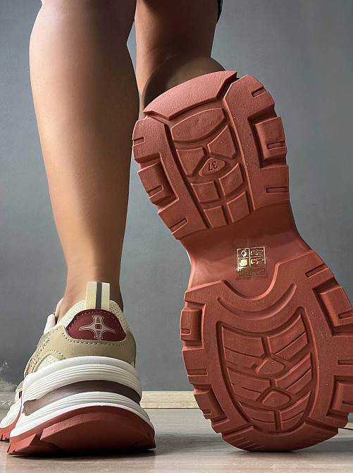 Кроссовки женские Navigator 4001-2 с сеткой и экокожей высокая подошва бежево-красные, 37, 23 см Киев - изображение 8