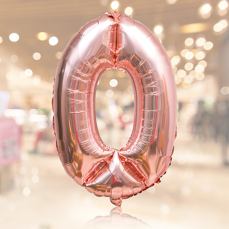 Кулька цифра 0 фольгована 32 дюйма рожеве золото Київ - фото 2