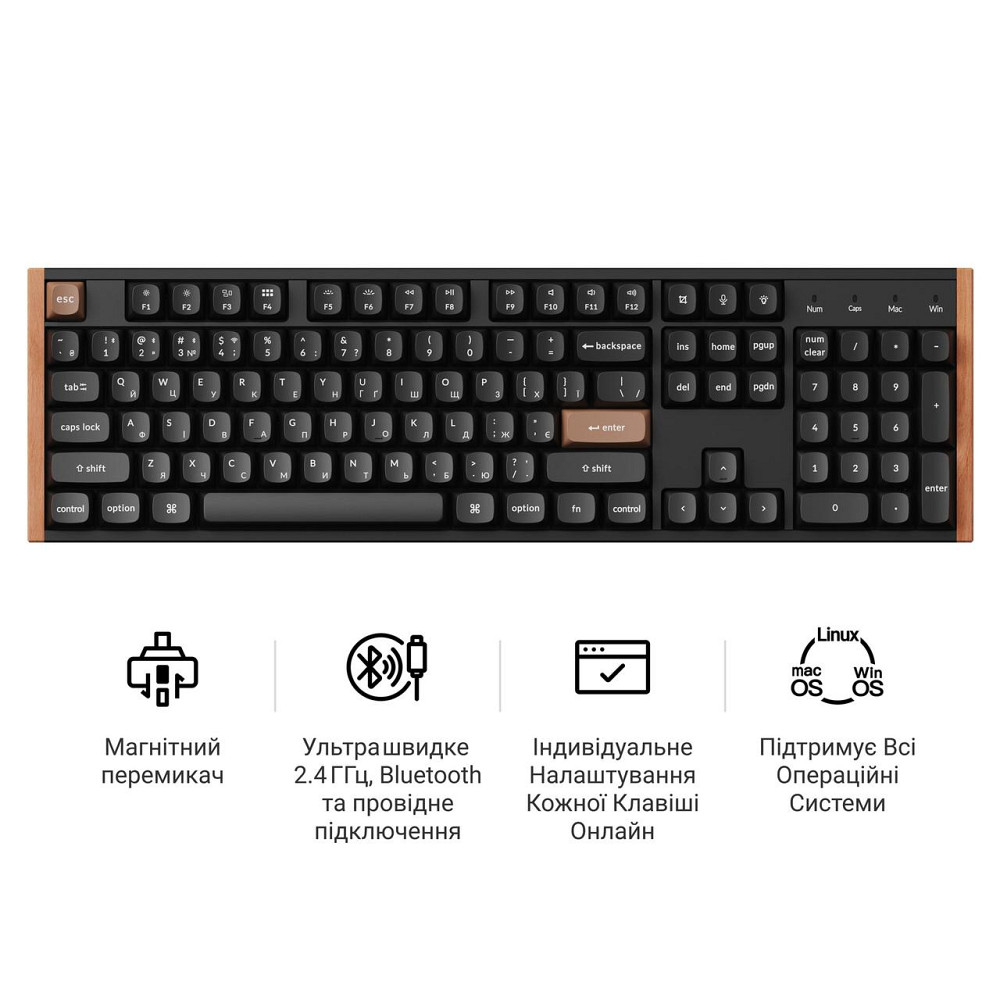 Клавіатура бездротова Keychron K10 HE Magnetic Switch Black RGB (K10H-F1-UA) ( 25833 ) Харьков - изображение 8