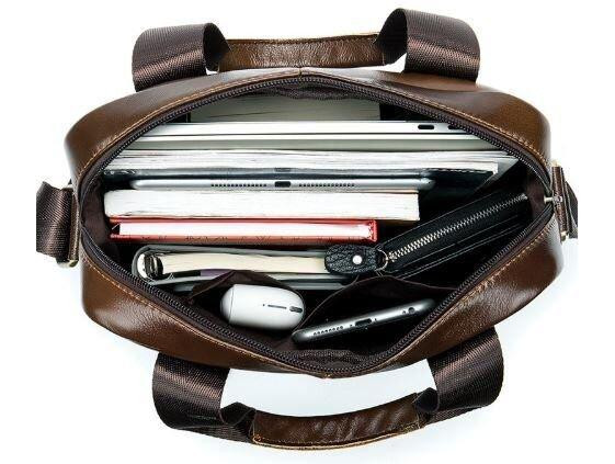 Ділова чоловіча сумка шкіряна Vintage 14789 Коричнева Київ - фото 9