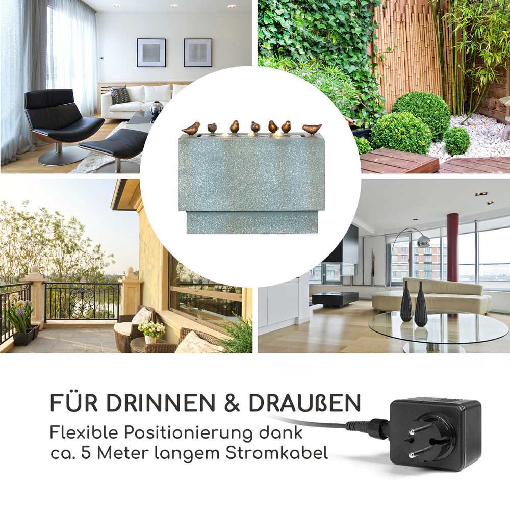 Садовый фонтан Waterbirds LED 60 x 47 x 30 см цементно-серый алюминий (Германия, читать описание) Ровно - изображение 2