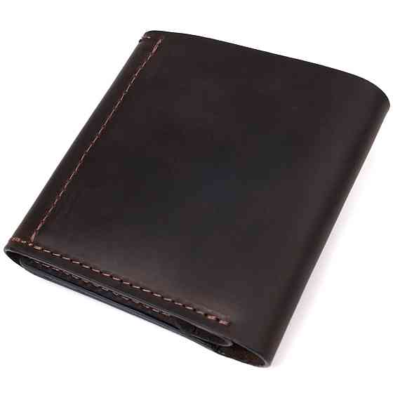 Гаманець для чоловіків із матової натуральної шкіри GRANDE PELLE 16810 Коричневий Київ