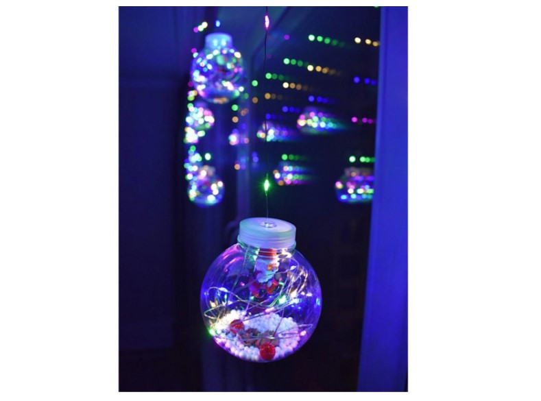 Гірлянда Xmas M-1 Copper curtain ball lamp 7257 Санта, різнобарвна Вінниця - фото 1