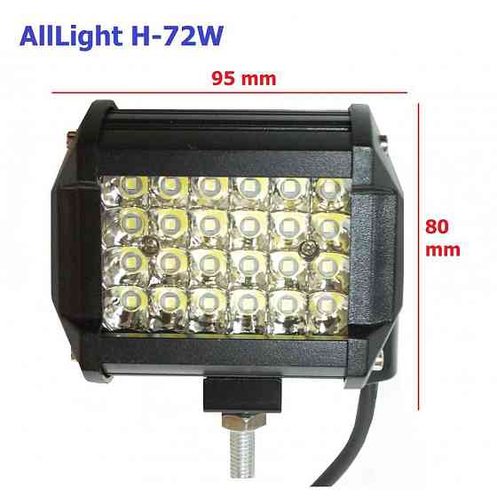 Світлодіодна фара AllLight H-72W 24chip EPISTAR spot 9-30V Харків